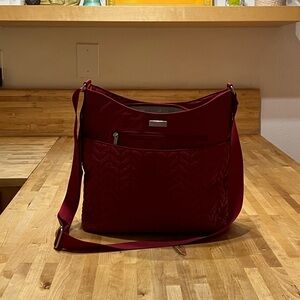 Baggallini Red Crossbody Bag with Luxurious Texture